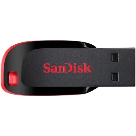 SanDisk Lâmina Cruzadora USB Preta 2.0 (SDCZ50) 32GB 64GB 128GB