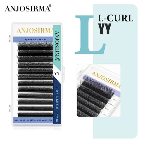 ANJOSIRMA YY Shape Extensões De Cílios 0.07L Curl Soft Cilios Y Premade Fan Pestanas Individuais Faux Natural Macias De
