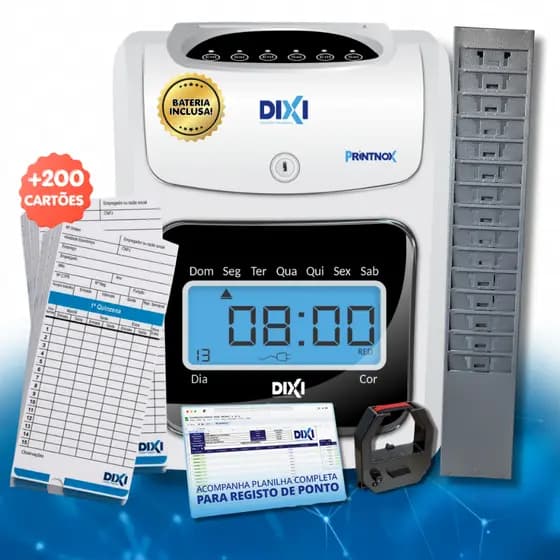 Relogio Ponto Cartografico Manual + 200 Cartoes Cartolina + Fita instalada + Chapeira 15 lugares