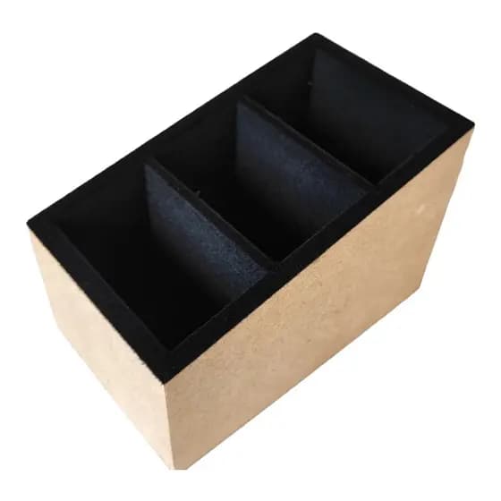 Suporte Porta Controle Remoto 3 Divisões Mdf Flocado Aveludado Tv Ar