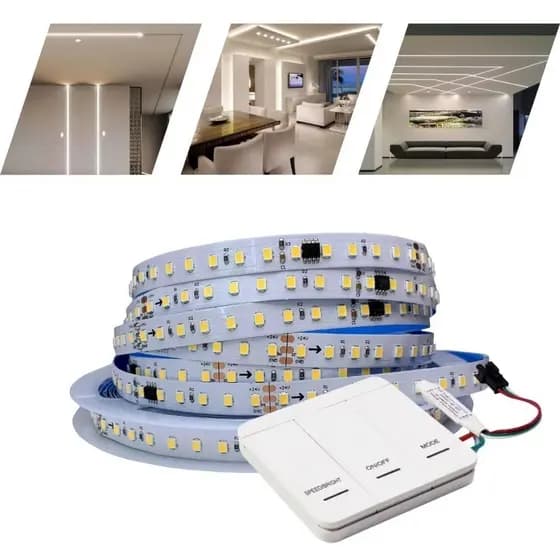 Fita Sequencial 10m Digital Endereçável 24V 120 leds + Controle Central 8mm Para Perfil