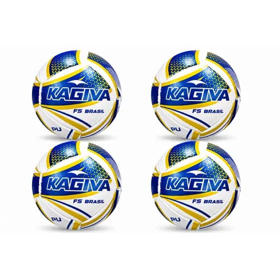 BOLA KAGIVA FUTSAL F5 BRASIL OFICIAL ORIGINAL KIT COM 04 UNIDADES