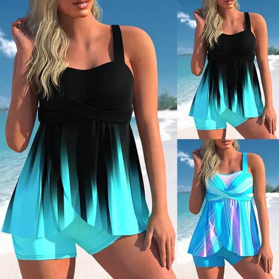 de tiras biquini feminino plu size com bojo cintura alta Preto Azul novo estoque com saia