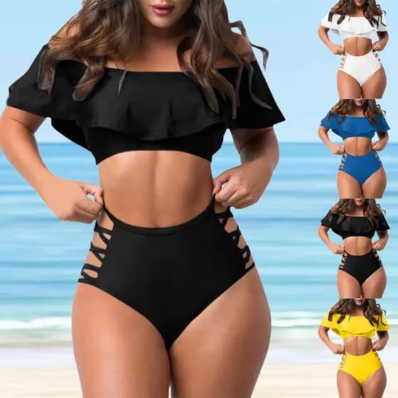 Biquíni Feminino De Moda Verão Corte Alto Plus size XXL