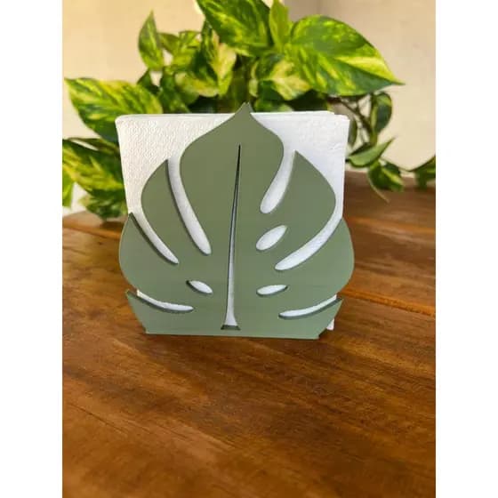 Porta Guardanapo Folha Monstera Costela de Adão Decoração Moderna para Mesa Posta