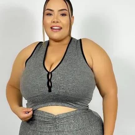 Top Cropped Fitness Plus Size 44 ao 54 LANÇAMENTO feminino academia Curves plus Size