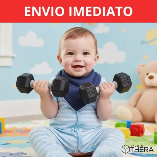 Chocalho de Bebê Divertido Halteres Bebê Fitness com Pegada Segura e Confortável