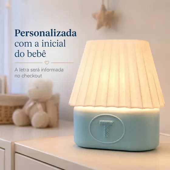 Luminária Infantil HexLumi Abajur Quarto Bebê Com Lâmpada Inclusa Filtro Vermelho Luz Quente