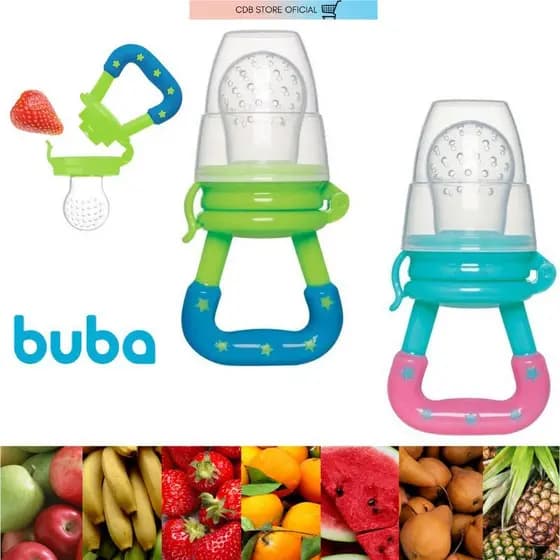 Chupeta Alimentadora Bebe para Fruta Com Tampa Higiênica Porta Frutinha Macio Buba