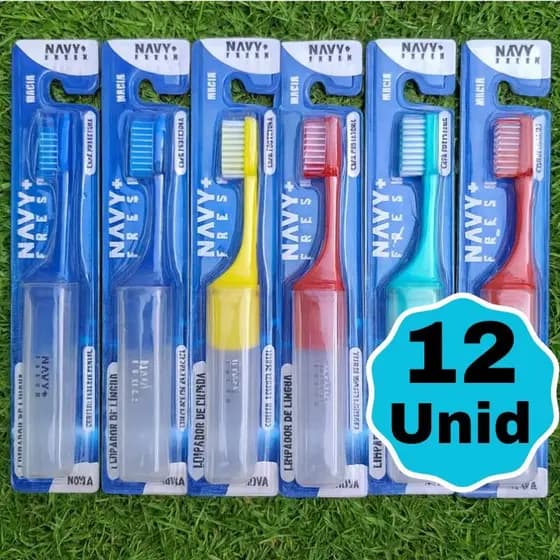Kit 12 Escovas De Dente Para Viagem Portátil Escova Dental MACIA