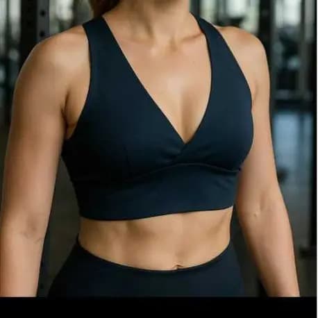 Top Crooped Blusinha Regata com Bojo Removível e Decote V