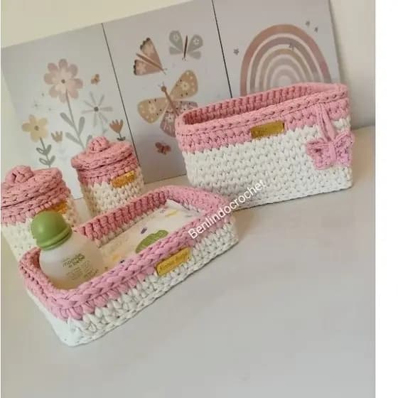kit higiene bebê crochê em fio de malha, quarto infantil quarto jardim encantado quarto safari