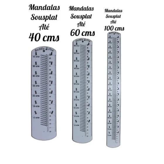 Gabarito Compasso Círculos Mandalas Argolas Soltas em MDF de 40cms a 100cms