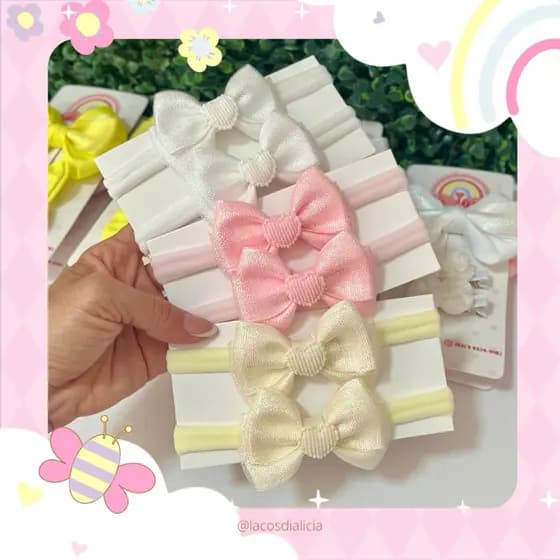 Kit com 3 Faixinhas para Bebê
