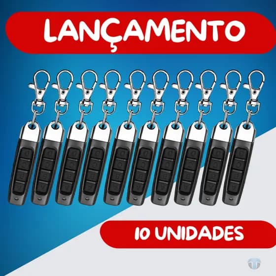 Controle Portão Eletrônico 433MHz | Bateria Inclusa | Pronto para Uso | Rossi 10 unidades