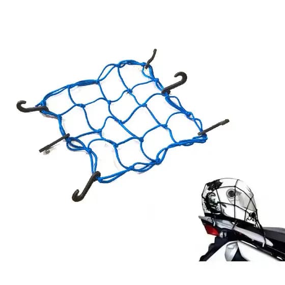 Rede Elástica Para Moto /bagageiro /capacete 35x35 ( Azul )
