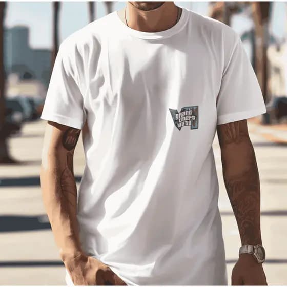 Camiseta masculina gta premium com reforço no ombro 100% algodao envio rapido