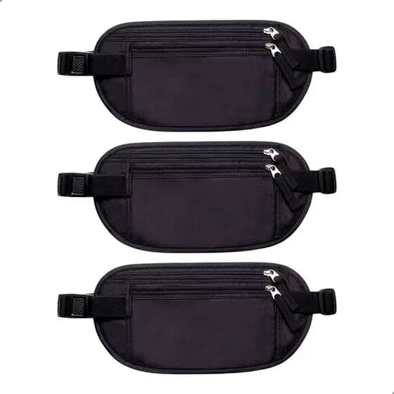 Kit 3 Pochete Doleira Antifurto Bolsa Cintura Esporte Corrida Academia Viagem Celular Documentos
