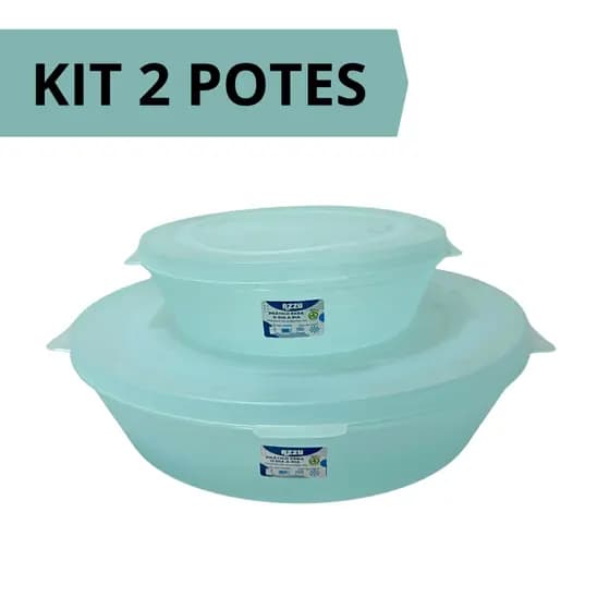 Kit Jogo de Potes Organizadores Para Geladeira e Alimentos Multiuso com 2 Tamanhos