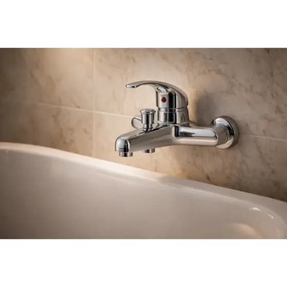 Torneira Monocomando para Banheira Quente e Frio Aço Inox Brilhante Premium Luxo