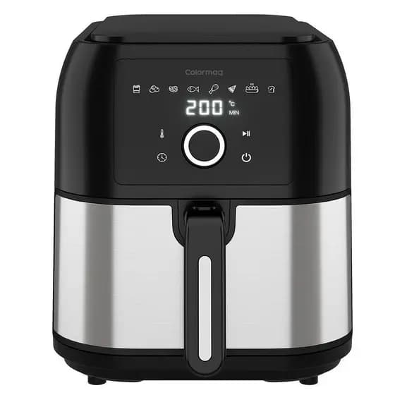 Fritadeira Air Fryer Colormaq 8 Litros 1700w Digital Preta e Inox
