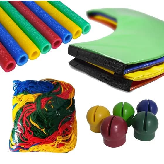 Acessórios Para Cama Elástica 3,05m - Protetor De Molas 3,05m + Rede De Proteção 3,05m + 8 Isotubos + 8 Ponteiras
