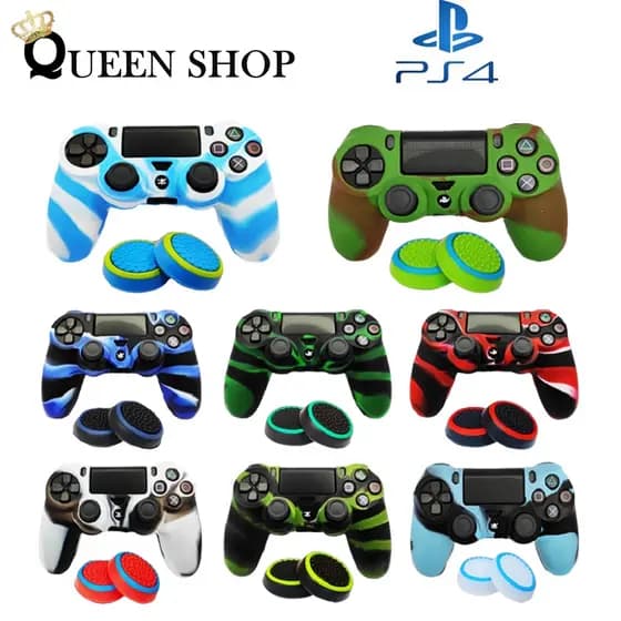 Capa De Silicone Para Controle Dualshock Ps4 com 1 Par Grip Analogico Playstation 4