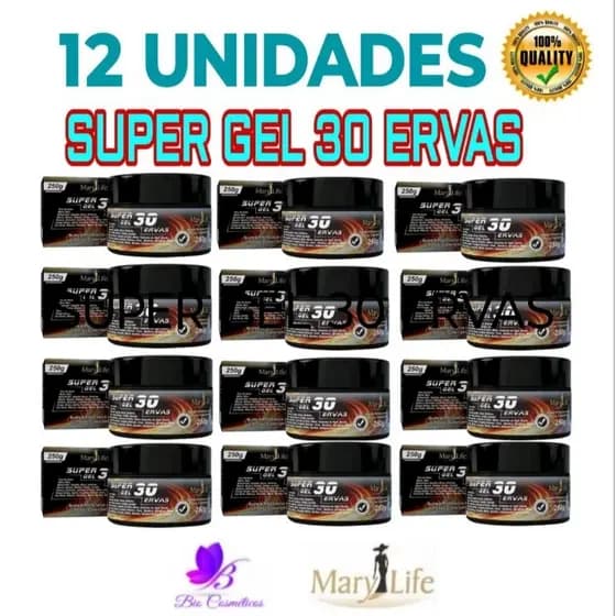 12 Unidades Super Gel 30 Ervas 250g - Mary Life