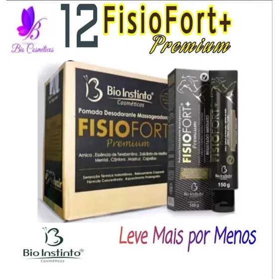 Pomadas Massageadoras Fisiofort+ Premium 150g - Bio Instinto ( 12 Unidades )