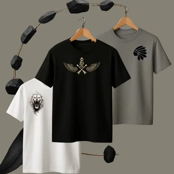 Camisetas , camisa Masculina Estampada Trio Coqueiros Gola Redonda estilosas - OU 1 UNIDADE