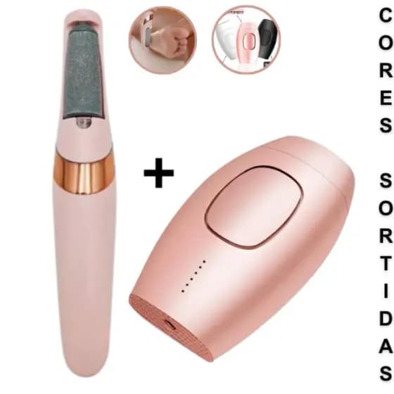 Kit de Cuidados Femininos Lixador de Pé + Depilador Laser