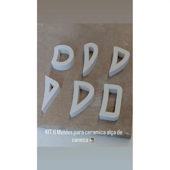 ☕️KIT com 6 Moldes para Alças de Canecas e Xícaras em Cerâmica | Modelagem Profissional