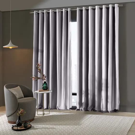 Cortina BLACKOUT c/ VOIL 300x230 Pratika Lisa Cromo - Akasa