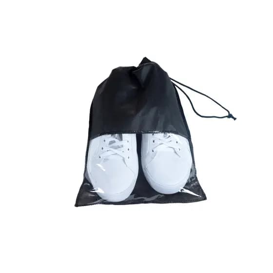 Kit 10 Sacos TNT para Sapato com Visor Pvc Organizador de Mala para Viagem Protetor Anti Mofo