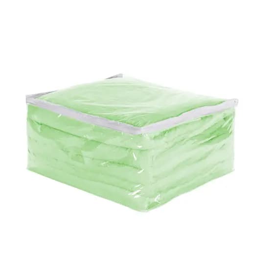 3 Saco Organizador Guarda Roupa Multiuso Edredom Cobertas Closet de Pvc e Ziper