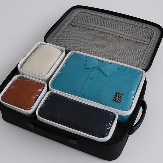 Kit Organizador de Mala Saco Bagagem Viagem Roupa Zíper Multiuso 5 Peças