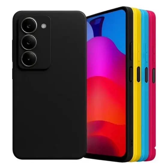 Capa Capinha Anti Impacto Aveludada Colorida + Película Para Xiaomi Redmi 15 4G/5G
