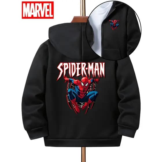 Moletom Zíper Estampa Marvel Spider Man Homem Aranha Estiloso e Confortável