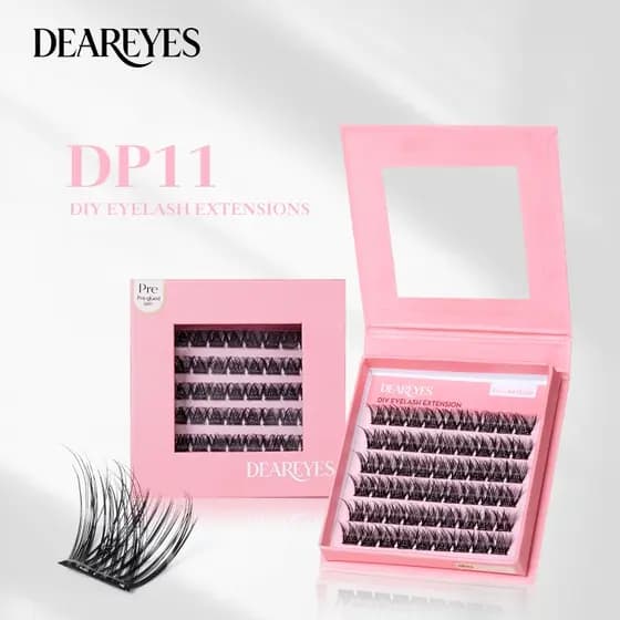 DearEyes Volume Individual Cluster Cílios DIY Postiços Macios E Finos Para Uso Profissional Em Salão (DP11)