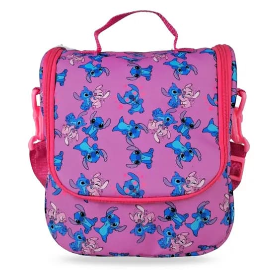 Lancheira Térmica Infantil Escolar Stitch Rosa Escola Passeio Dia a Dia