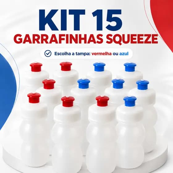 Kit 15 Garrafinhas Squeeze Para Crianças Escola Casa Refeitório