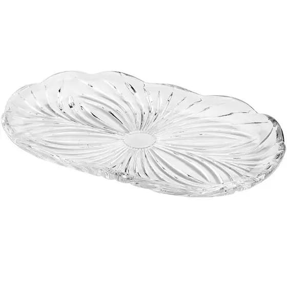 Bandeja Travessa Alberta Cristal Transparente Oval 24cm