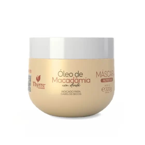 Máscara Óleo de Macadâmia c/ Avelã 300g Hidro - Nutrição Profunda - Thyrre Cosmetics