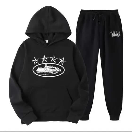 Kit Blusa de Frio Moletom + Calça de Moletom Navio Quentinho Casaco Flanelado Qualidade Envio Rápido Blusa e Calça