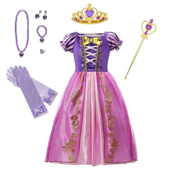 Meninas Vestido De Princesa Crianças Festa De Aniversário Carnaval Halloween Cosplay Rapunzel Traje Vestidos