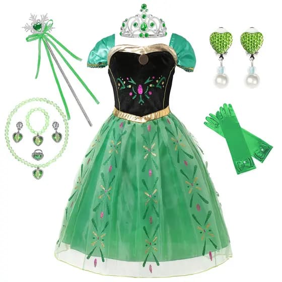 Fantasia Frozen Anna Vestido De Fada Para Crianças , Meninas , Princesa , Bebê , Aniversário , 3 A 10 Anos