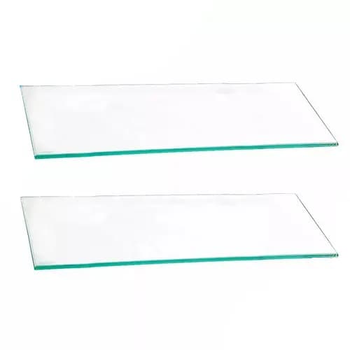 2 PRATELEIRAS VIDRO 80CM X 15CM X 8MM INCOLOR SEM SUPORTES