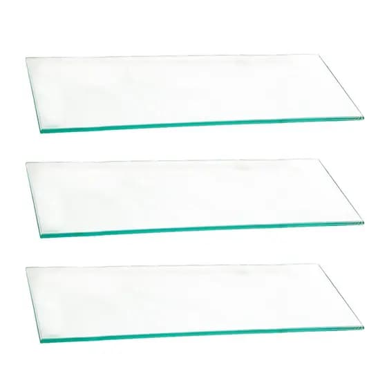 3 PRATELEIRAS VIDRO 60CM X 30CM X 8MM INCOLOR SEM SUPORTES