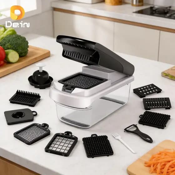 Cortador de Legumes 8 em 1 Multifuncional com Recipiente