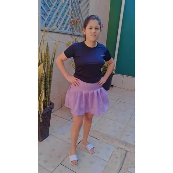 saia colegial pregueada lilas
